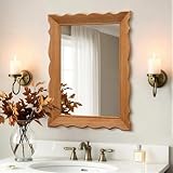 Besdomus Rustic Wooden Framed Mirror: 32' x 24' Wood Bathroom Mirrors for Wall Mounted - Vertical or Horizontal Hanging for Bathroom/Vanity/Entryway - Ideal for Farmhouse Style Lovers
