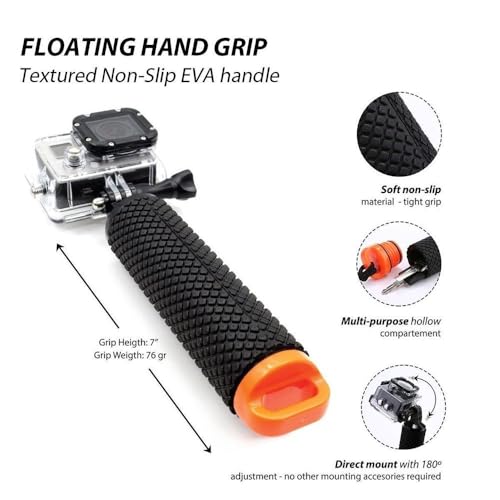 Handler Floating Hand Grip, Underwater Hand Stick Monopod Pole Compatible with DJI OSMO Action Cameras and Other Sports Camera, Blue - Image 4