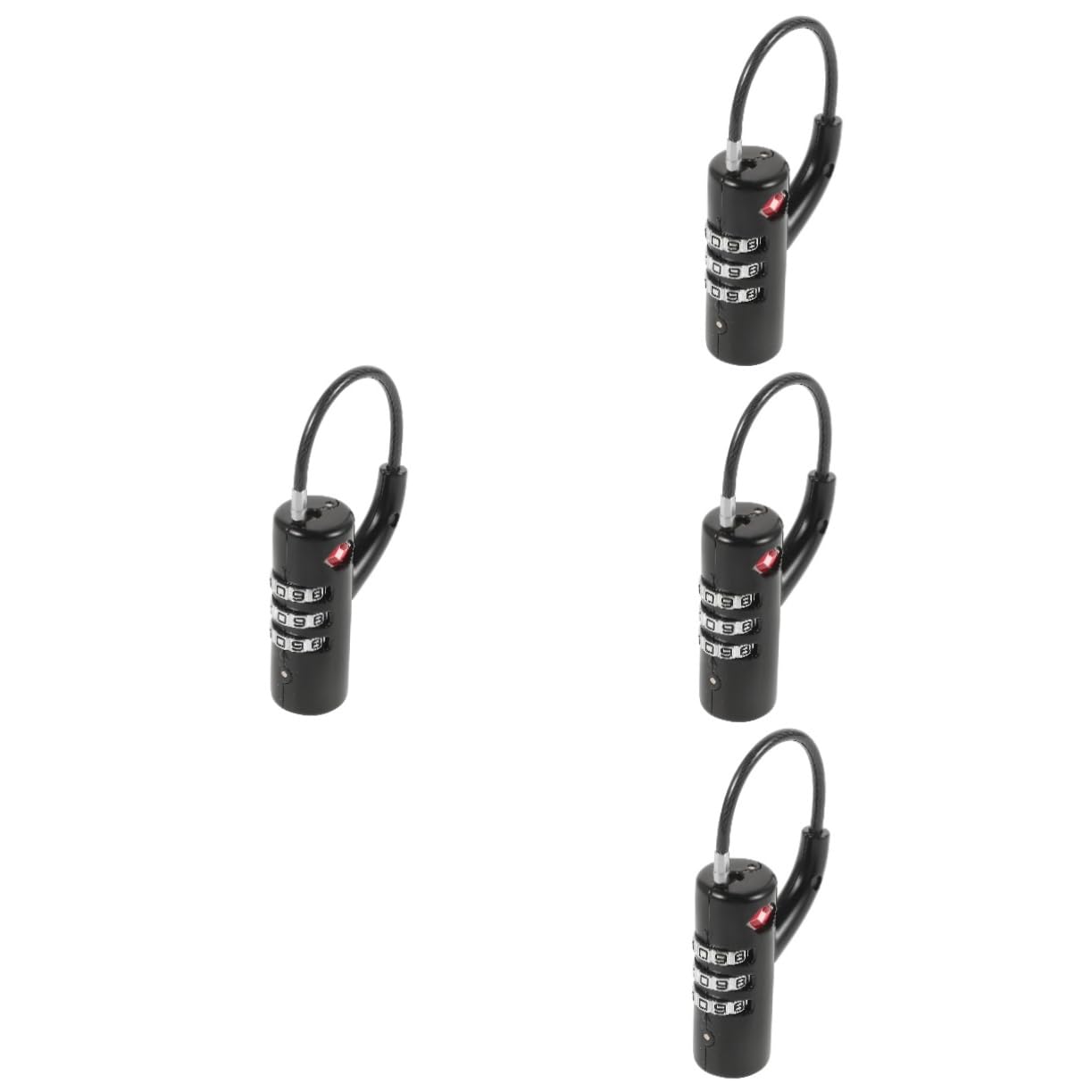 ULTECHNOVO 4piezas Candado De Combinación Tsa Para Equipaje y Mochilas Cerradura De Seguridad Bloqueo Portable Para Viajes Para Maletas y Mochilas