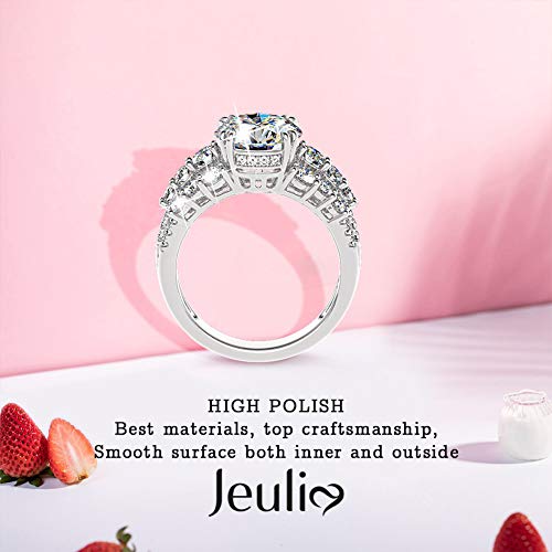 Jeulia Wedding Rings Engagement Rings For Women Anniversary Promise Ring Bridal Sets 925 Sterling Silver With 4.75 Ct Primary Stone+2.59 Ct Side Stone (8.0(U.s)) #TOP3