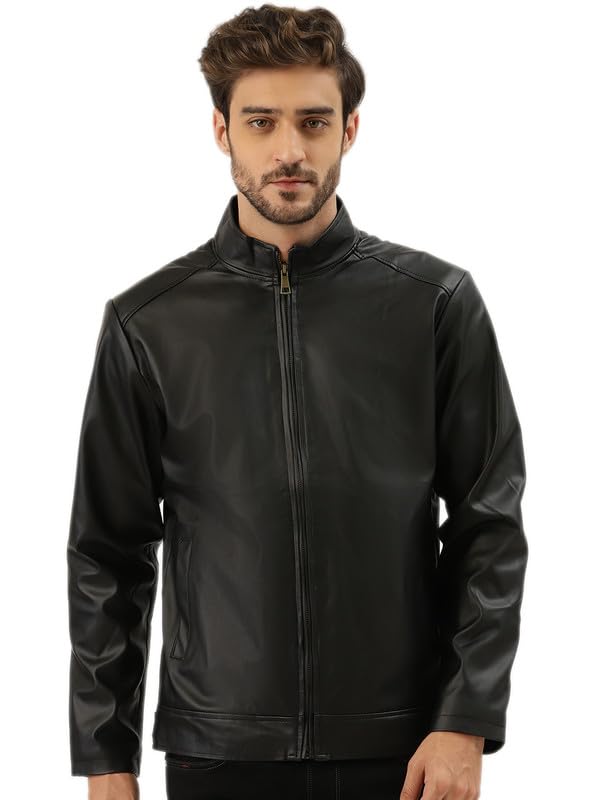 Leather Retail Faux Leather Regular Jacket For Men’s