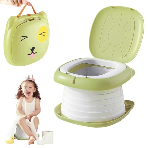 JIUSEGE Foldable Travel Potty Toddler Toilet Seat Green