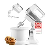 TZS First Austria mixer 2 in 1, mano e stand, 3,4L, 500W, 5 velocità, funzione turbo, fruste e ganci impasto inclusi