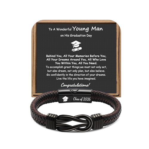 JoycuFF High School College Graduation Gifts for Him 2026, Graduation Leather Stainless...