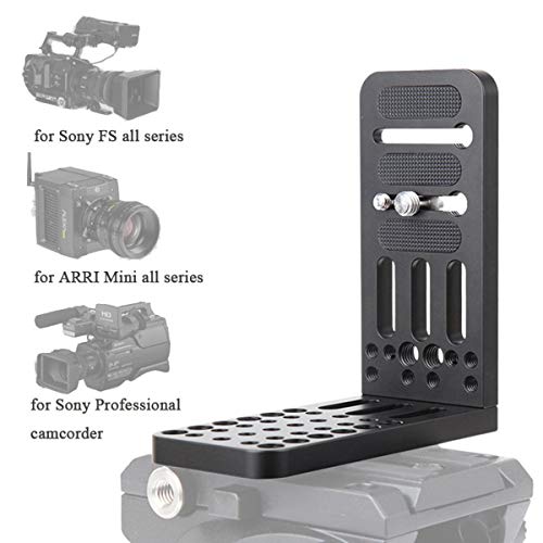 Camera L Bracket Plate for Professional 4K Video Camcorder DSLR 3/8" 1/4" Vertical