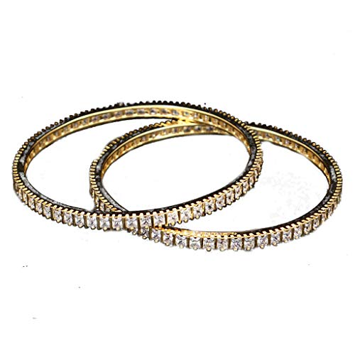 Bracelets plaqués or 14 carats VBL 18 avec zirconium cubique blanc pour femme