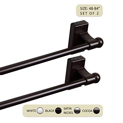 Rod Desyne 7/16 in Magnetic Rod (Set of 2), 48-84 inch, Cocoa