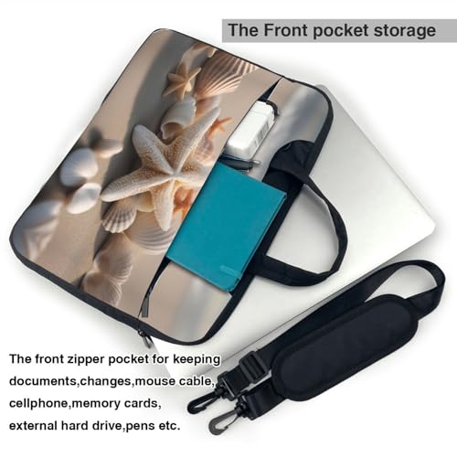 Bolso para laptop de 15.6 pulgadas resistente con diseño Seashell Starfish 3