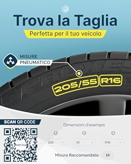 ARCOL Calze da Neve Omologate Italia EN 16662-1 - / Control Due Catene da Neve in Tessuto per Auto. Snow Sock Taglia XL per R14 - R22 (Misure per Pneumatici Dettagliate all’Interno) (Control, XL