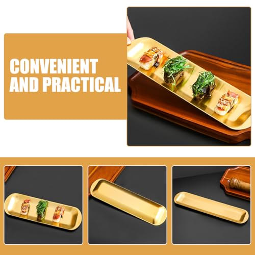 Plato rectangular grande de acero inoxidable miniatura 4