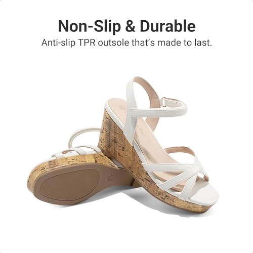 Image of DREAM PAIRS Girls Wedge Sandals Flatform Open Toe Summer Platform Sandals Flower Wedding Party for Little Kid /Big Kid