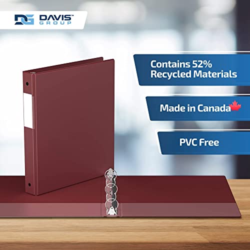 Premium Economy 1-Inch Binder, 3-Ring Binder For School, Office, Or Home, Colored Binder Notebook, Pack Of 6, Round Ring, Burgundy #TOP5