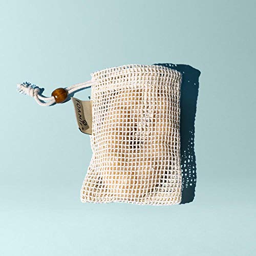 Foamie Seifensäckchen 5er Set, Bio Seifenbeutel für festes Shampoo & festes Duschgel Seifenreste, Seifennetz für noch mehr Schaumbildung & Trocknen der Seife, 100% Baumwolle