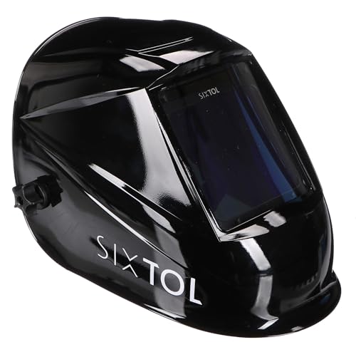 SIXTOL WELDING MASK PRO VIEW | automatyczny kask spawalniczy | duży wizjer 100 × 97 mm | DIN 5–9/9–13 | czarny