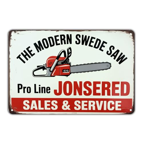 Jonsered Chainsaw Service Tin Sign 8x12 Metal Wall Decor
