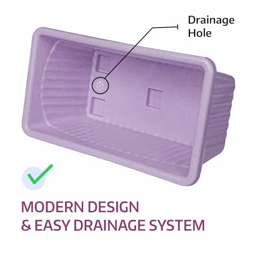 Image of Kuber Industries Pack of 4 Flower Pot | Flower Planters for Home-Lawns & Gardening | Flower Pot for Living Room-Office | Window Planters | Flower Pots for Balcony | Marble Jupitar | Purple