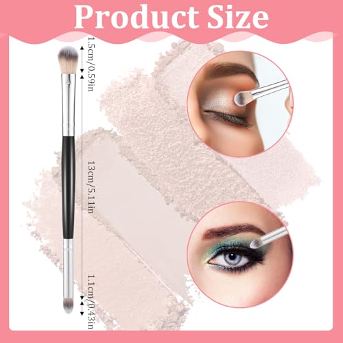1 pincel de maquillaje para ojos, sombra de ojos, juego de brochas de maquillaje, pincel de doble cabeza, pincel para sombra de ojos, pincel para sombra de ojos, juego para corrector, iluminador - imagen 2