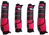 Professional Equine Horse 4-Pack Leg Care Stable Shipping Neoprene Boot Wraps Care Pink 4108PK