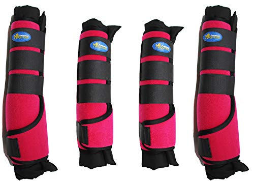 Professional Equine Horse 4-Pack Leg Care Stable Shipping Neoprene Boot Wraps Care Pink 4108PK