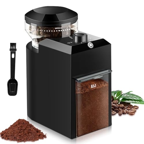 La Mejor Selección de Molinillo de Cafe los más recomendados. 46 Molino de Café Eléctrico, 28 Ajustes de Molienda Precisión, Capacidad Ajustable para 2-12 Tazas con Función de Temporizador, Molino Cónico de Acero Inoxidable para Prensa...