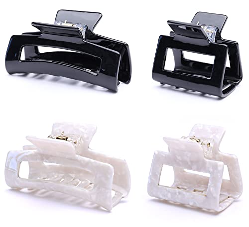 Pack of 4 Different Designer Women's Hair Clips, Hair Grips for Women Girls Large and Medium Hair Claws Clips, Non-Slip