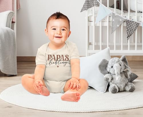 MoonWorks® Baby Body Papas Liebling Herz Geschenk Vatertag Bio-Baumwolle Jungen & Mädchen Natur 0-3 Monate