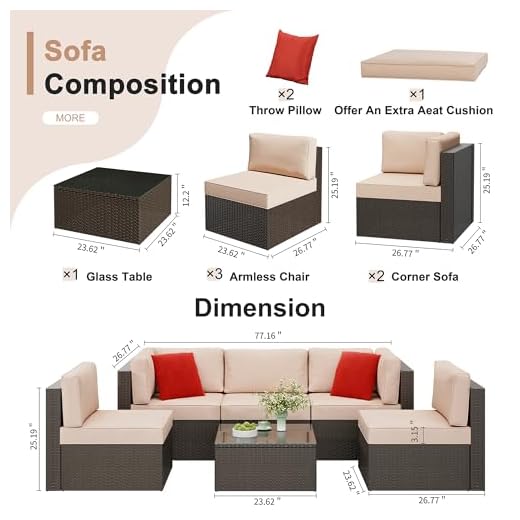 Shintenchi 6-Piece Outdoor Patio Furniture Set