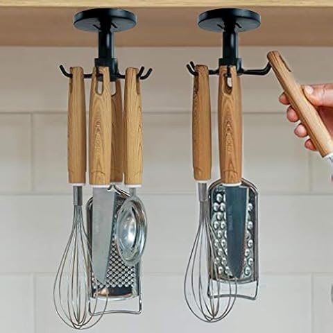 Under Cabinet Utensil Holder Hanger Hook for Kitchen and Bathroom 2 Pack Cover