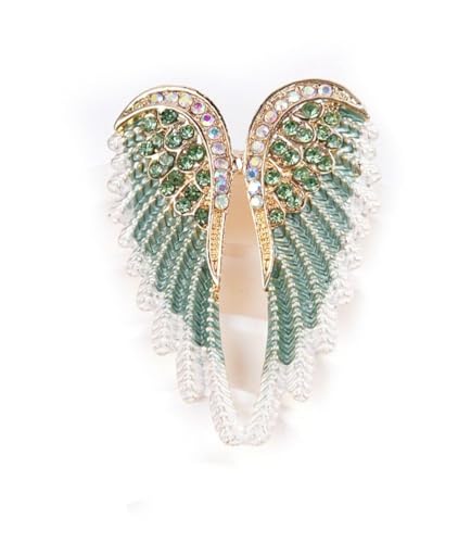 Image of vmcoatdu Women's Guardian Angel Wings Brooch Pin Crystal Angel Wings Brooch Multicolor Lapel Pin Badge
