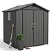 JUMMICO 1.8m x 1.8m Gartenhaus Kunststoff, 185x178x210 cm Gerätehaus mit Stabiler Bodenplatte & abschließbarer Tür, 6,9m³ Fahrradschuppen oder Werkzeuglager, Dunkelgrau