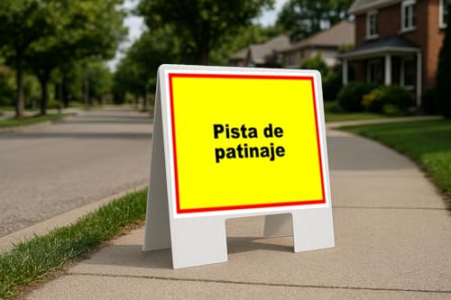 Pista De Patinaje Spanish Red Yellow Folding Coroplast A-Frame with Double-Sided 23in x23in