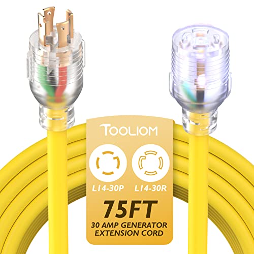 TOOLIOM 30 Amp Generator Cord, L14-30P/L14-30R Generator Extension Cord, UL Listed Heavy Duty...