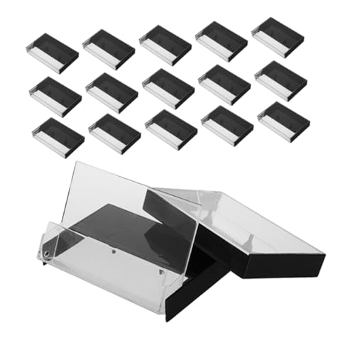 ULTECHNOVO 20 Pièces Cassette à ruban rétro étui à cassettes casier de rangement porte-cassettes casse de bande audio boîtier de cassette vide stockage de cassettes audio Plastique Noir