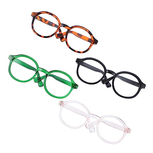 WOONEKY 4個犬 猫用プラスチック製透明サングラス コスプレ用メガネ 軽量 耐久 ペット用ファッション小道具 写真撮影 パーティー 適用