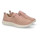 101861 Zapatilla Casual Mujer con calados. Cierre Comodo sin Esfuerzo. Suela Ligera y Acolchada con Cuna Combinar con Looks Informales, Paseos o Actividades cotidianas. Rosa Talla 38