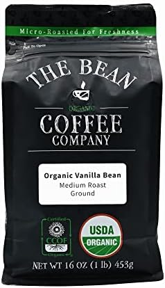 The Bean Coffee Company Organic Vanilla Bean, Medium Roast, Ground, 16-Ounce Bag