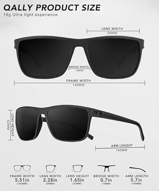 Polarized Sunglasses Men, Mens Sunglasses Polarized UV protection Lightweight Sun Glasses for Driving Fishing Golf