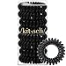 Kitsch Spiral Hair Ties for Women – Black Elastic Hair Ties No Damage, Ponytail Holders for Thick and Thin Hair – Creaseless and Dent-Free Coil | Ideal Gifts for Women - 8pc Set, Black