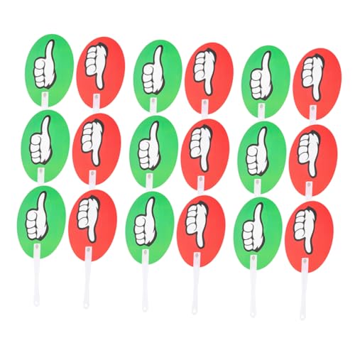 KICHOUSE 40piezas Paletas De Votación Yes No Aula Material Para Evaluaciones y Actividades De Clase Señales De Pulgares Arriba y Abajo Paletas De Verde y Rojo