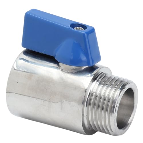 Válvula de cierre de ducha, mini válvula de bola de 5/8 de pulgada, regulador de presión de agua de cierre hembra a macho de acero inoxidable 304 para cabezal de grifo de cerveza