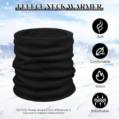 Scarf Winter Double-Layer Neck Warmer Knit Fleece Lined Circle Loop Scarves Gifts For Women Men4
