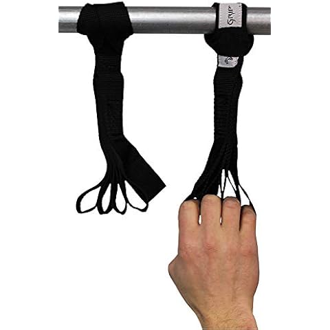 Core Prodigy Talon Pull Up Grip Strength Straps - Nylon Finger and Thumb Loops for Grip Training, Rock Climbing, Hand and Arm Strengthener (Black) Cover
