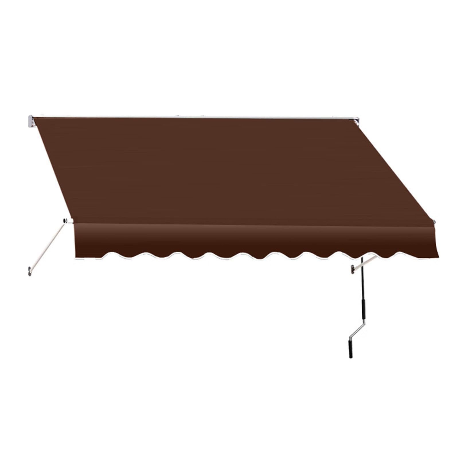 Manivelle rétractable à main avec protection UV et imperméable pour boutiques, cafés, portes et porches Marron à rayures 1 m