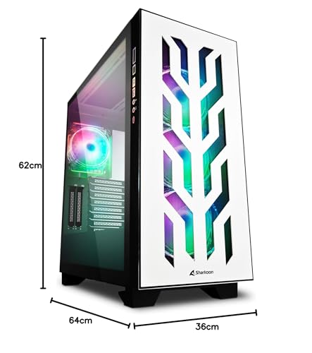 SHARKOON Elite Shark CA300T - erweitertes ATX / SSI EEB - ohne Netzteil - wei? - USB/Audio - Case PC - Immagine 6