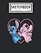 Sketchbook: Lilo and Stitch Angel Heart Kisses 110 Blank Pages with Size 8.5x11 for Drawing, Writing, Painting, Sketching or Doodling