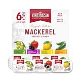 King Oscar Skinless & Boneless Mackerel Variety Pack, 4.05-Ounce Cans (Pack of 6), Skinless & Boneless, Wild...