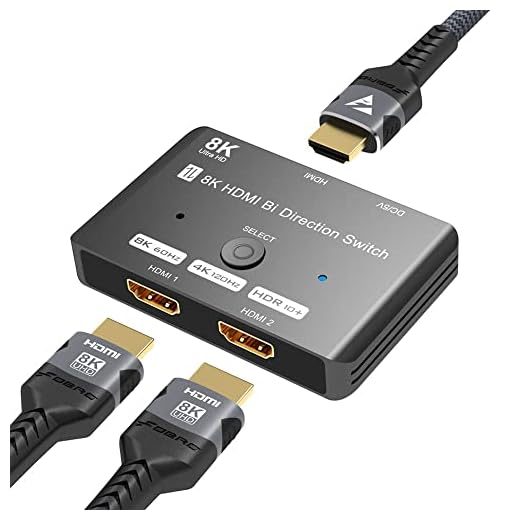 FDBRO 8K UHD HDMI Switch 2 in 1 Out/1 in 2 Out Bi-Directional High Speed 48Gbps HDMI Splitter Support 8K@60Hz 4K@120Hz for HDTV, Monitors, Laptops, PS5, Xbox and etc.(no HDMI Cables)