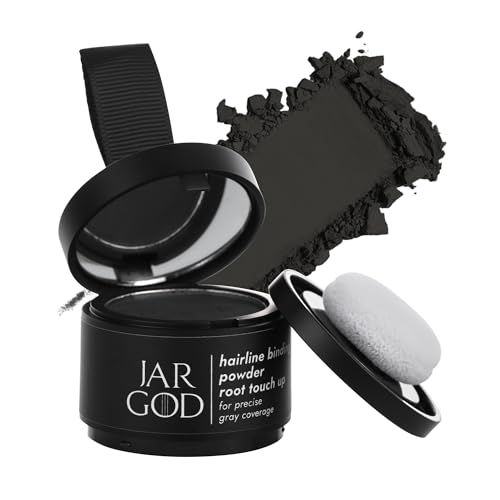 JARGOD Hairline Powder Root Touch-Up Temporary Concealing Powder for Women & Men, Instant Gray Coverage, Black (0.14 Ounce, Pack of 1)
