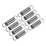 QUARKZMAN 8 Stück Verlängerte Zugfeder Drahtdurchmesser 0,059", Außendurchmesser 0,47", Freie Länge 1,97" Edelstahl Kleine Doppelhaken Zugfedern für die Produktion