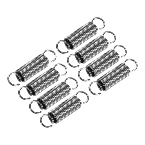 QUARKZMAN 8 Stück Verlängerte Zugfeder Drahtdurchmesser 0,059, Außendurchmesser 0,47, Freie Länge 1,97 Edelstahl Kleine Doppelhaken Zugfedern für die Produktion